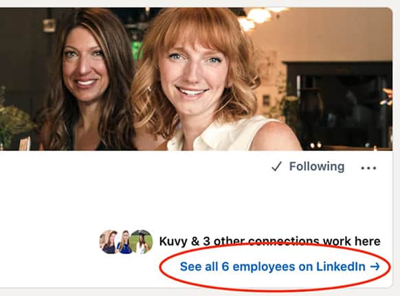 Illustration on seeing employees on LinkedIn