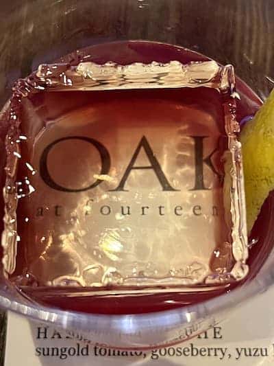 OAK restaurant "Ice cube" art.